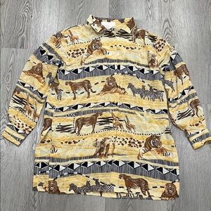 Escada animal Print Button-Up Shirt